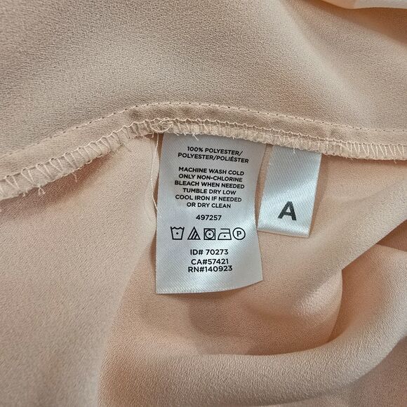 Loft Blouse Womens Large Polka Dot Peach Cream Quiet Luxury Career Office Date - Picture 7 of 7